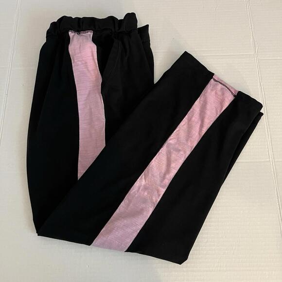 Catherine’s Women’s French Terry Active Pants Size 2X 22 24 Black Pink Stripe - Picture 1 of 9